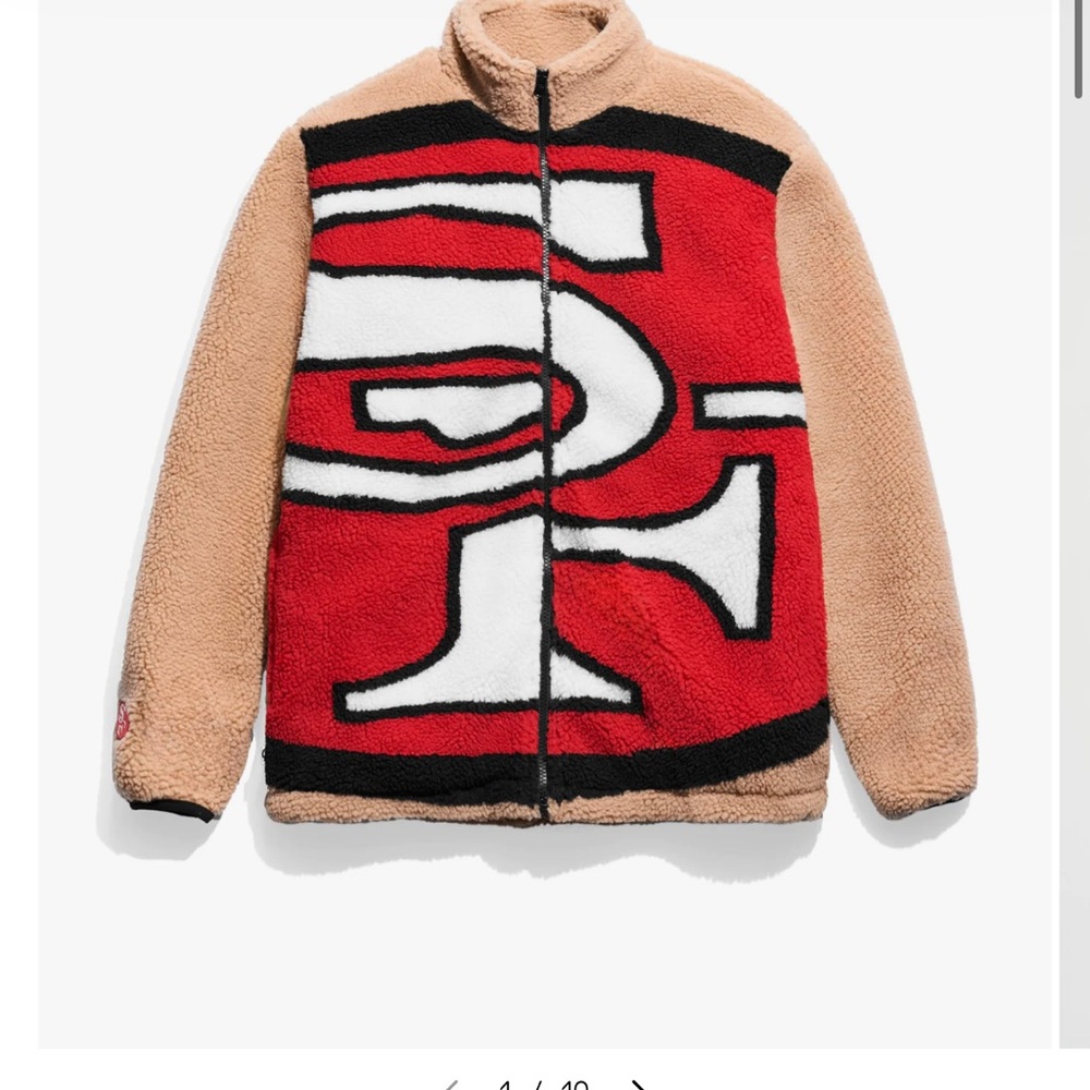 San Francisco 49ers Big Logo Sherpa Jacket (Chalk Line)